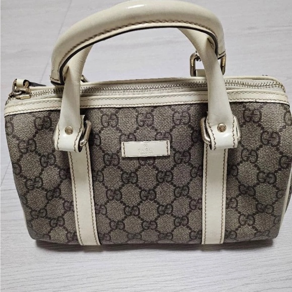 Gucci Handbags - Gucci Brown and Cream Satchel
